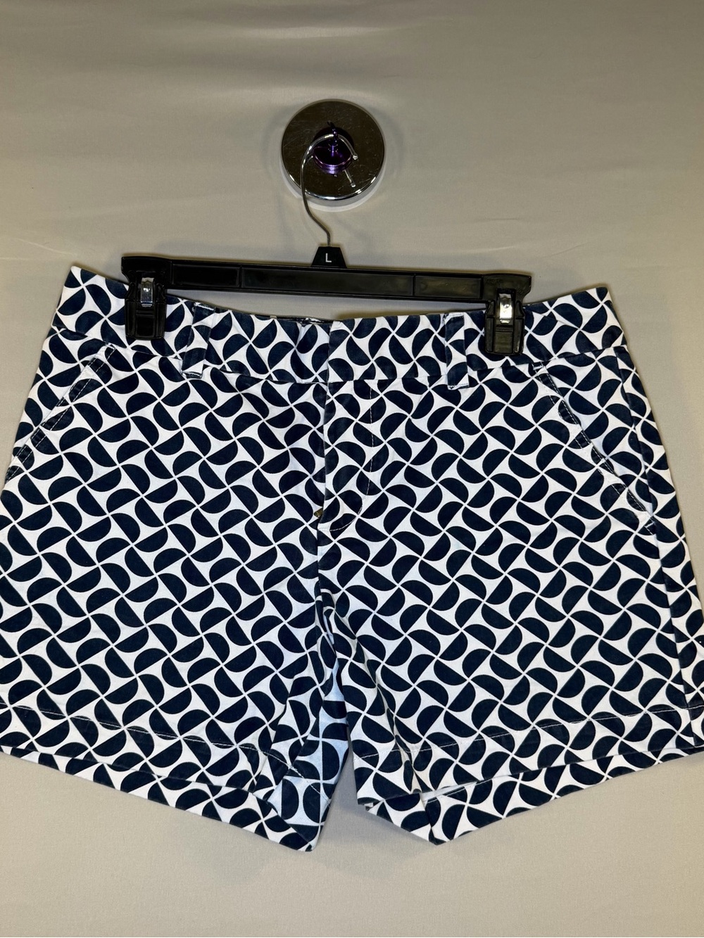 Tommy Hilfiger Black & White Geometric Print Bermuda Shorts